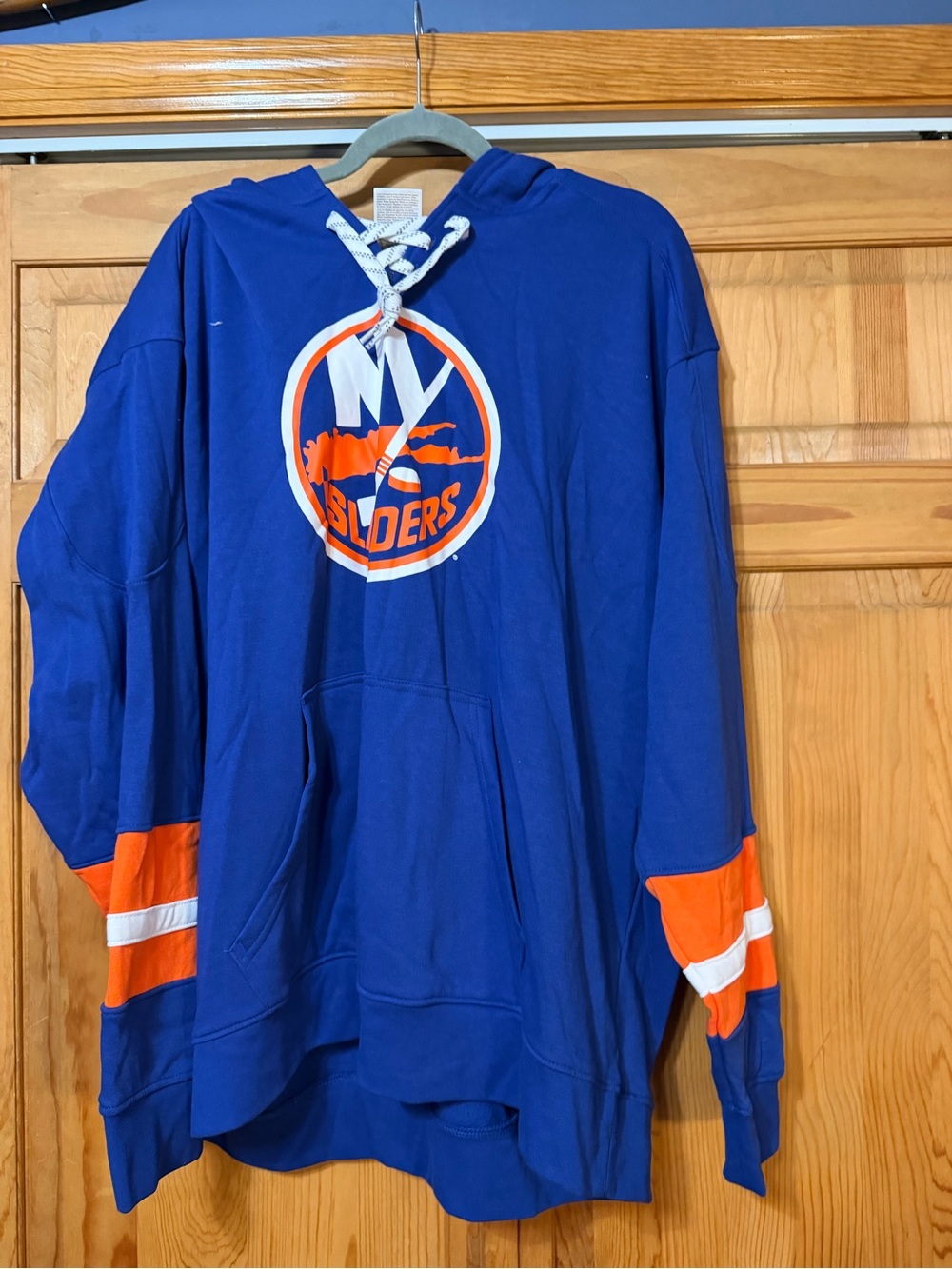 NHL New York Islanders Blue & Orange Lace-Up Hoodie